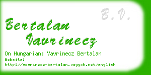 bertalan vavrinecz business card